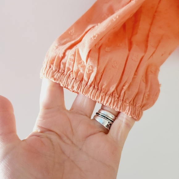 NWT CLEOBELLA Phoenix Coral Blouse Organic Cotton Dobby Split Neck Ruffle Boho - Picture 4 of 8